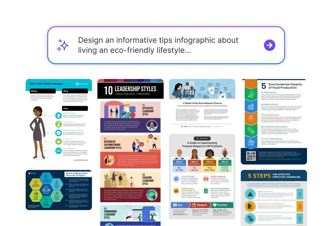O editor da Venngage mostra recursos como cores da marca e logotipos.