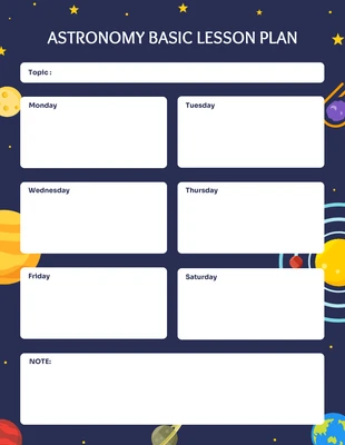 Free  Template: Planejador ilustrativo roxo da lição básica de astronomia