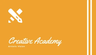 Free  Template: Cartão De Visita Estudante de Arte Moderna Amarelo e Branco