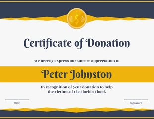 business  Template: Certificado de doação