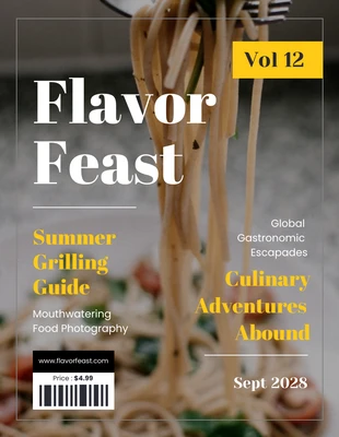 Free  Template: Capa de revista de comida de festa com sabor minimalista